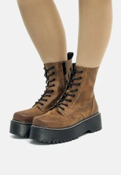 MTNG Botines Con Plataforma - Cuero