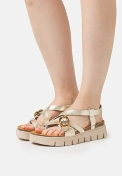 MTNG Lion - Sandalias De Dedo - Vaquetilla Champagne